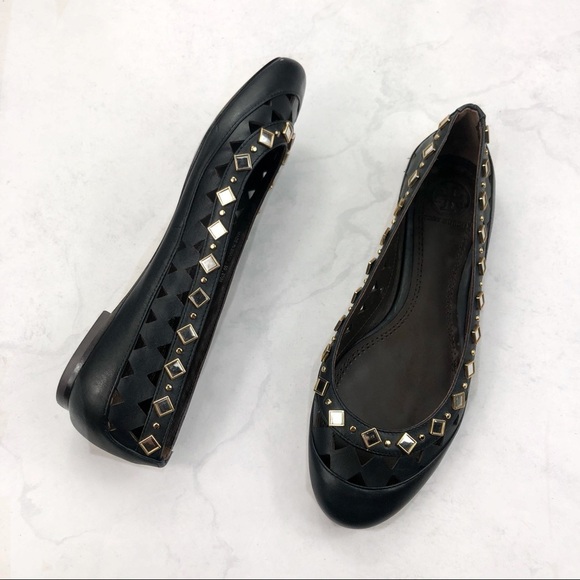 [Tory Burch] Navy Kingsbridge Stud Flats - Picture 5 of 6